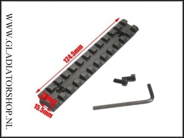 Warrior 12 slots 124mm x 20mm picatinny base rail 