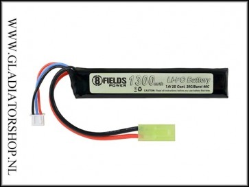 8Fields LiPo Batterij 7.4V 1300mAh 20C/40C | Mini-Tamiya