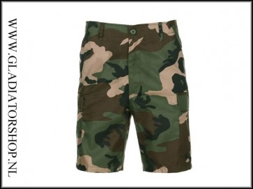 Fostex BDU korte combat broek, woodland camo