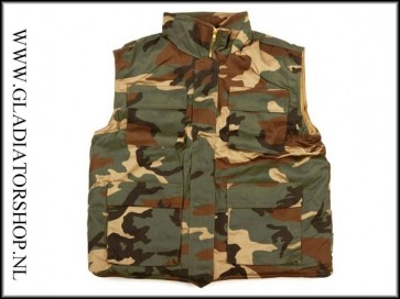 Fostex bodywarmer woodland camo (kids maat 14)