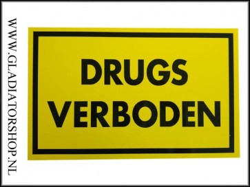 Informatie bord: Drugs verboden