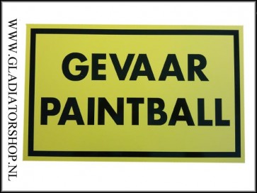 Informatie bord:gevaar paintball