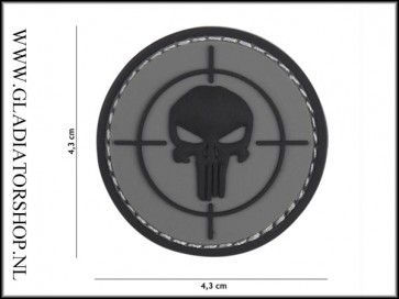 PVC Velcro Patch: Punisher Vizier Grijs