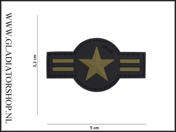 PVC Velcro Patch: US airforce zwart