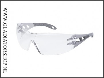 Uvex Pheos Light Grey/Grey, lens helder - anti-condens & krasvast  (NABV voorschrift EN166-F)