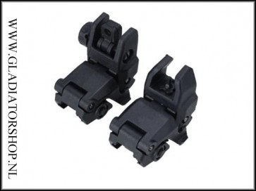 Warrior 21mm weaver AR15, M16 stijl A2 front en rear sight