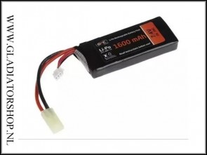 GFC LiPo Airsoft 7.4v 1600mAh 20/40C batterij 
