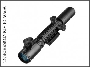 Warrior tactical 3-9x32 EG fishbone scope met electrische rood/groen verlichting