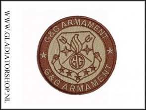 G&G Armament official airsoft klittenband patch bruin, tan, coyote