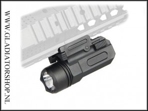 Warrior metalen tactical torch flashlight met een 20mm Mount