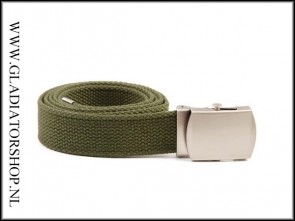 Tropenkoppel riem belt leger groen chrome gesp (3 cm)