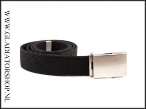 Tropenkoppel riem belt  zwart met chrome gesp (4cm)