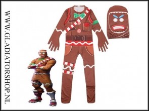 Fortnite Merry Marauder / Gingerbread Man cosplay skin pak voor kinderen