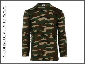 Tactical T-Shirt lange mouw woodland 