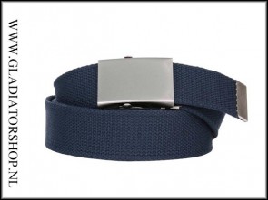 Tropenkoppel riem belt  blauw met chrome gesp (4cm)