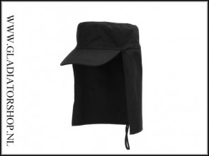 Fostex field cap met nekflap zwart