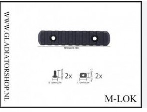 Warrior M-LOK 21mm Weaver rail 9 slots round
