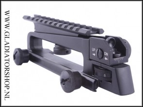 Warrior metalen M16, M4, AR-15, 21mm weaver draaghendel met Picatinny rail combo mount