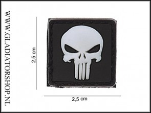 PVC Velcro Patch: Punisher Wit Klein