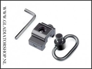 Quick disconnect sling swivel inclusief picatinny mount