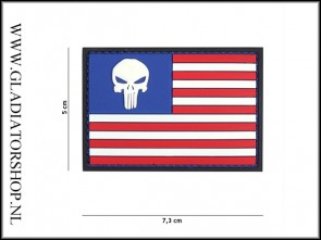 PVC Velcro Patch: USA flag punisher