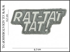 PVC Velcro Patch: Rat-Tat-Tat Grijs