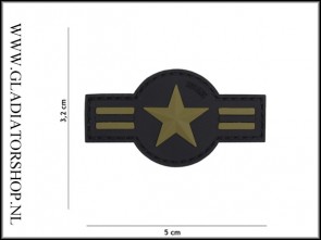 PVC Velcro Patch: US airforce zwart