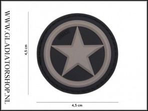 PVC Velcro Patch: Allied star grijs