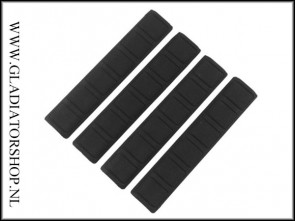 KeyMod rubber rail cover 4-pack strips zwart