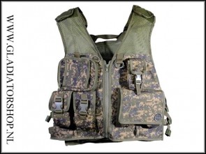 Tippmann Pro series tactical paintball vest digital camo met fixed pouches