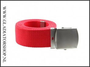 Tropenkoppel riem belt rood met chrome gesp (4cm)