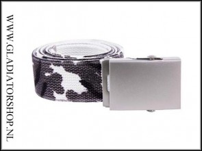 Tropenkoppel riem belt urban camo met chrome gesp (4cm)