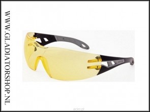 Uvex Pheos Black/Yellow, lens Yellow- anti-condens & krasvast  (NABV voorschrift EN166-F)