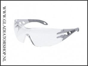Uvex Pheos Light Grey/Grey, lens helder - anti-condens & krasvast  (NABV voorschrift EN166-F)
