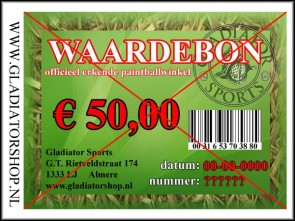 Gladiator waardebon ter waarde van    50,-