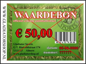 Gladiator waardebon ter waarde van € 50,-