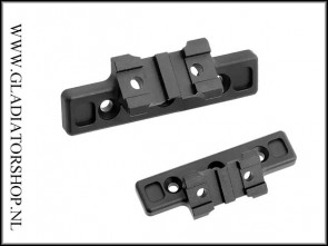 Ares 45 graden offset 2 slots weaver rail Keymod mount