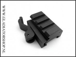 Warrior riser mount rail 3-slot met quick-release clamp