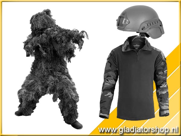 Wat is de beste tactical woodland camouflage outfit kleding geschikt voor Paintball of Airsoft spelen in de bossen